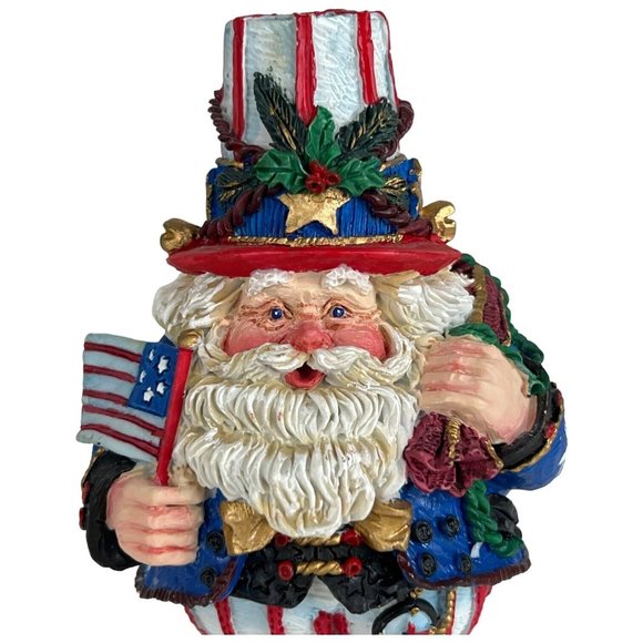 1994 Crinkle Claus American Santa Figurine Christmas Possible Dream Uncle Sam - Picture 2 of 8